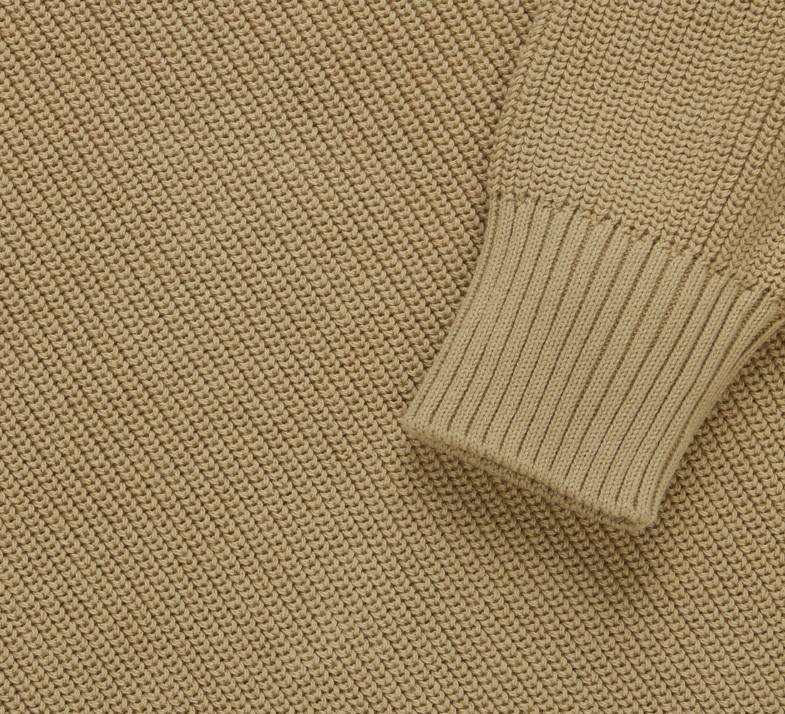Cotton Crewneck Sweater - Sand - 4