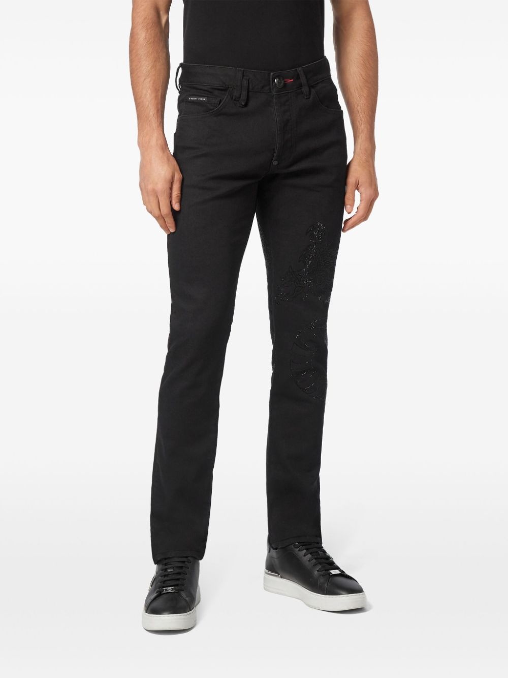 dragon-embellished jeans - 3