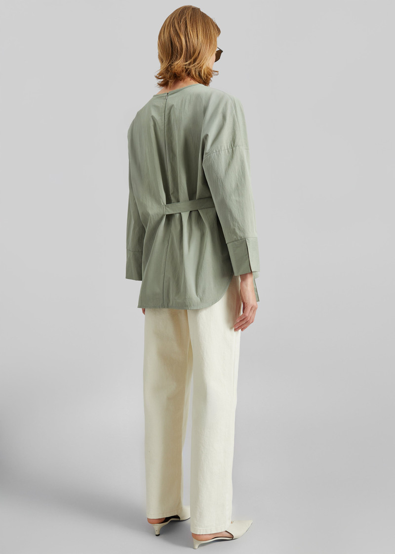 Ames Belted Top - Sage 9