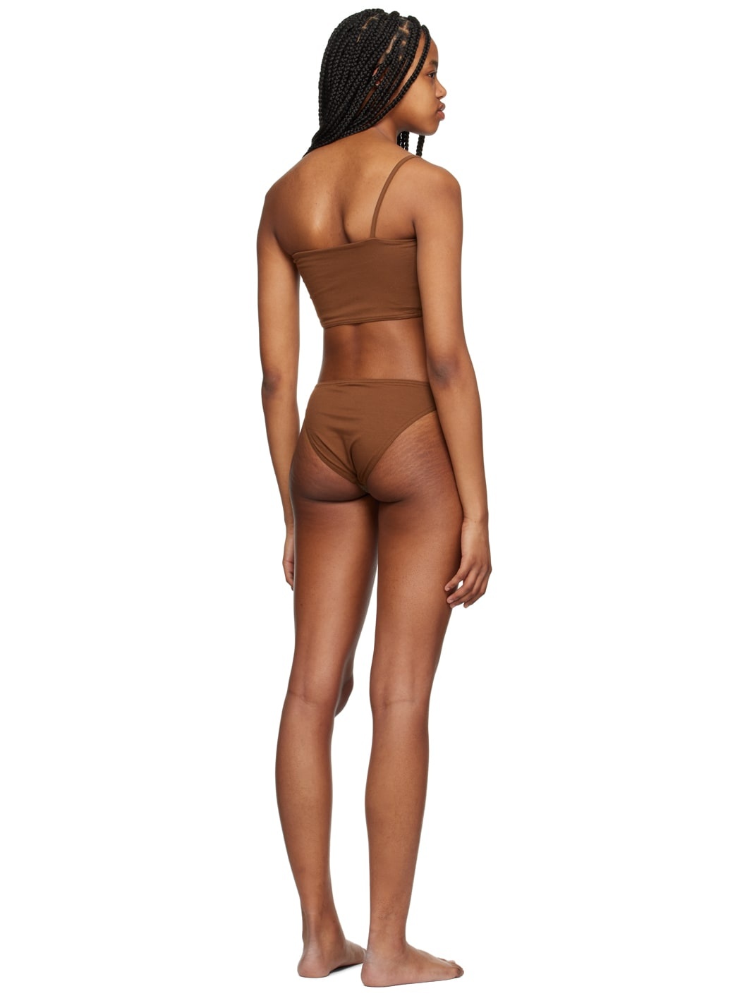 Brown Asymmetric Underwear Set - 3