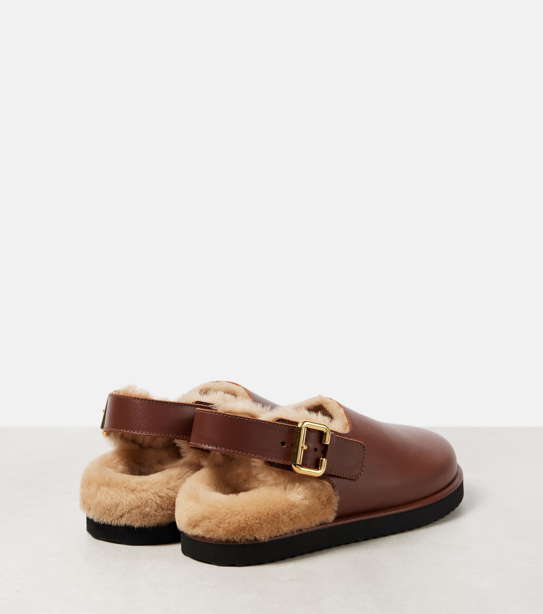 Nil shearling-lined leather mules - 2