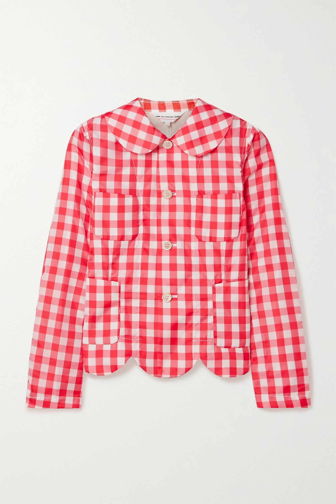 Scalloped gingham shell jacket - 1