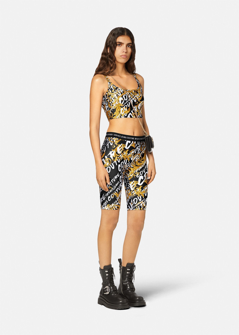 VERSACE JEANS COUTURE Logo Brush Couture Bicycle Shorts outlook