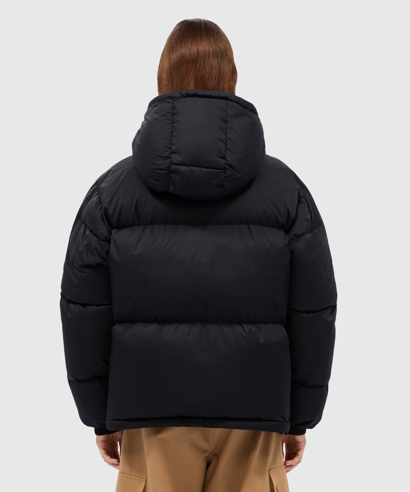 Short black down jacket in ripstop nylon 3