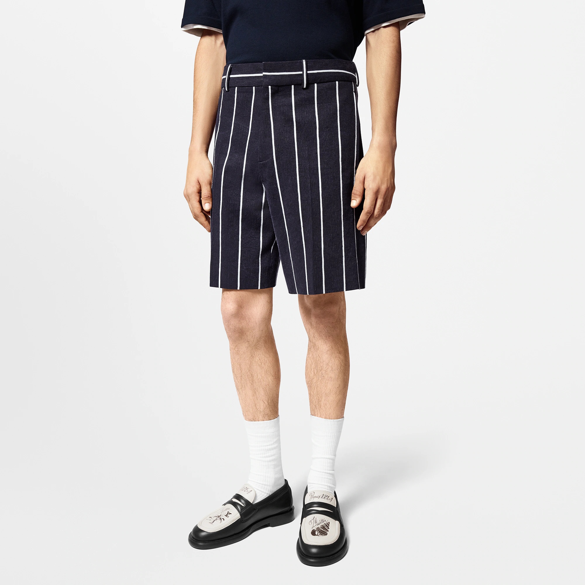 Linen And Cotton Blend Tailored Shorts - 2