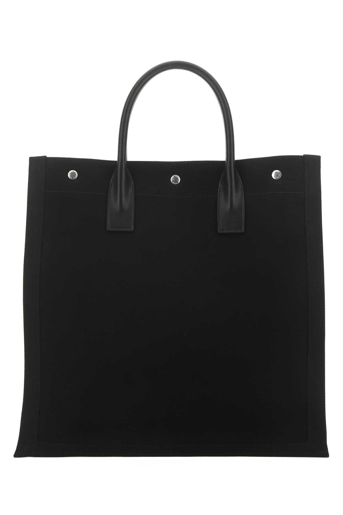 Saint Laurent Men Black Canvas Rive Gauche Shopping Bag - 3
