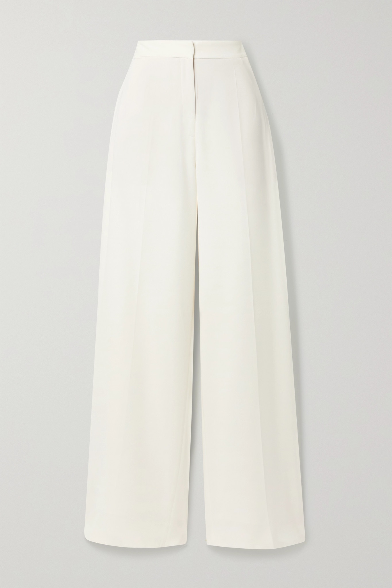 Silk-blend crepe wide-leg pants - 1