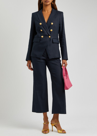 VERONICA BEARD Aubrie cropped linen-blend trousers outlook