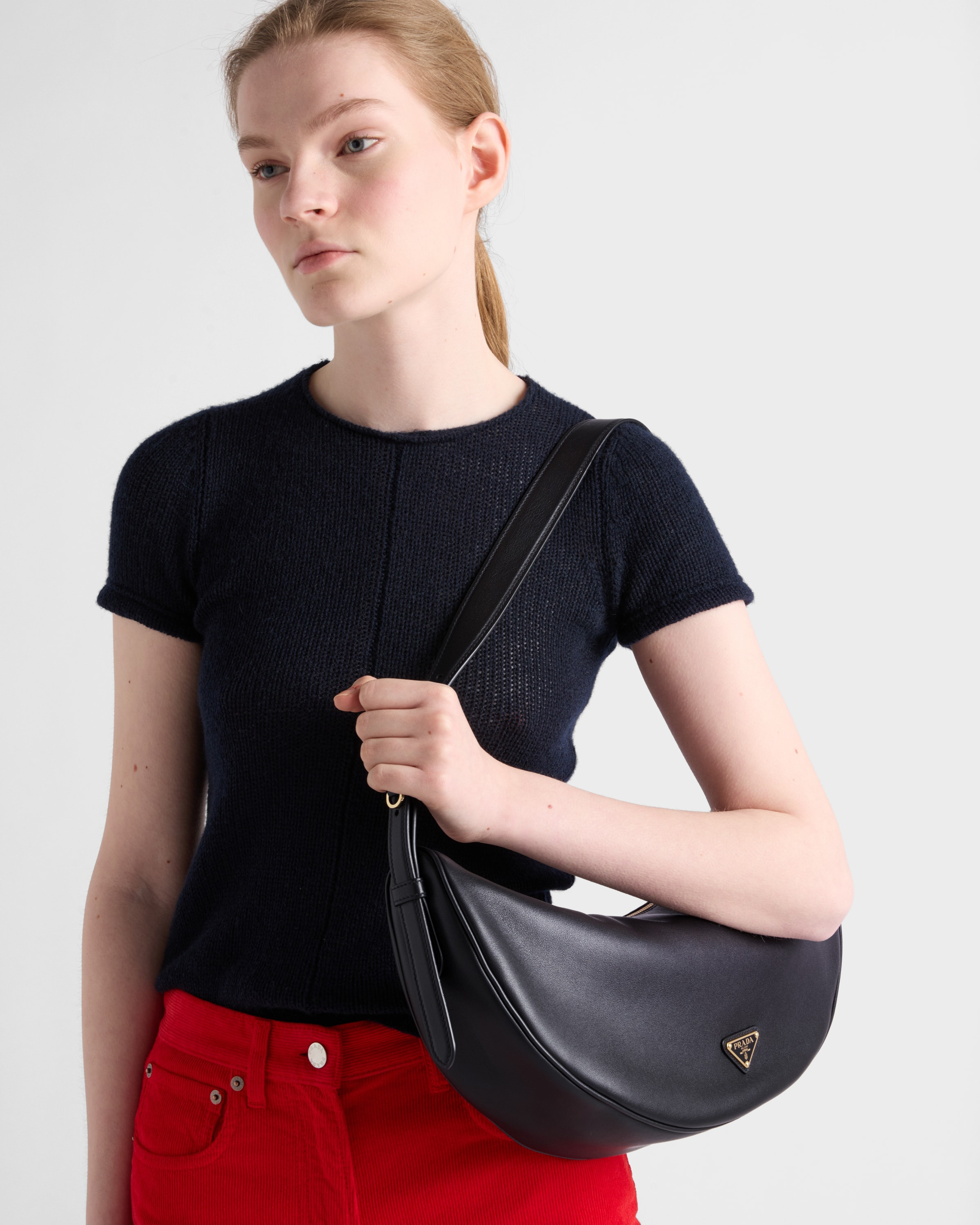 Prada Demi-lune large leather shoulder bag - 8