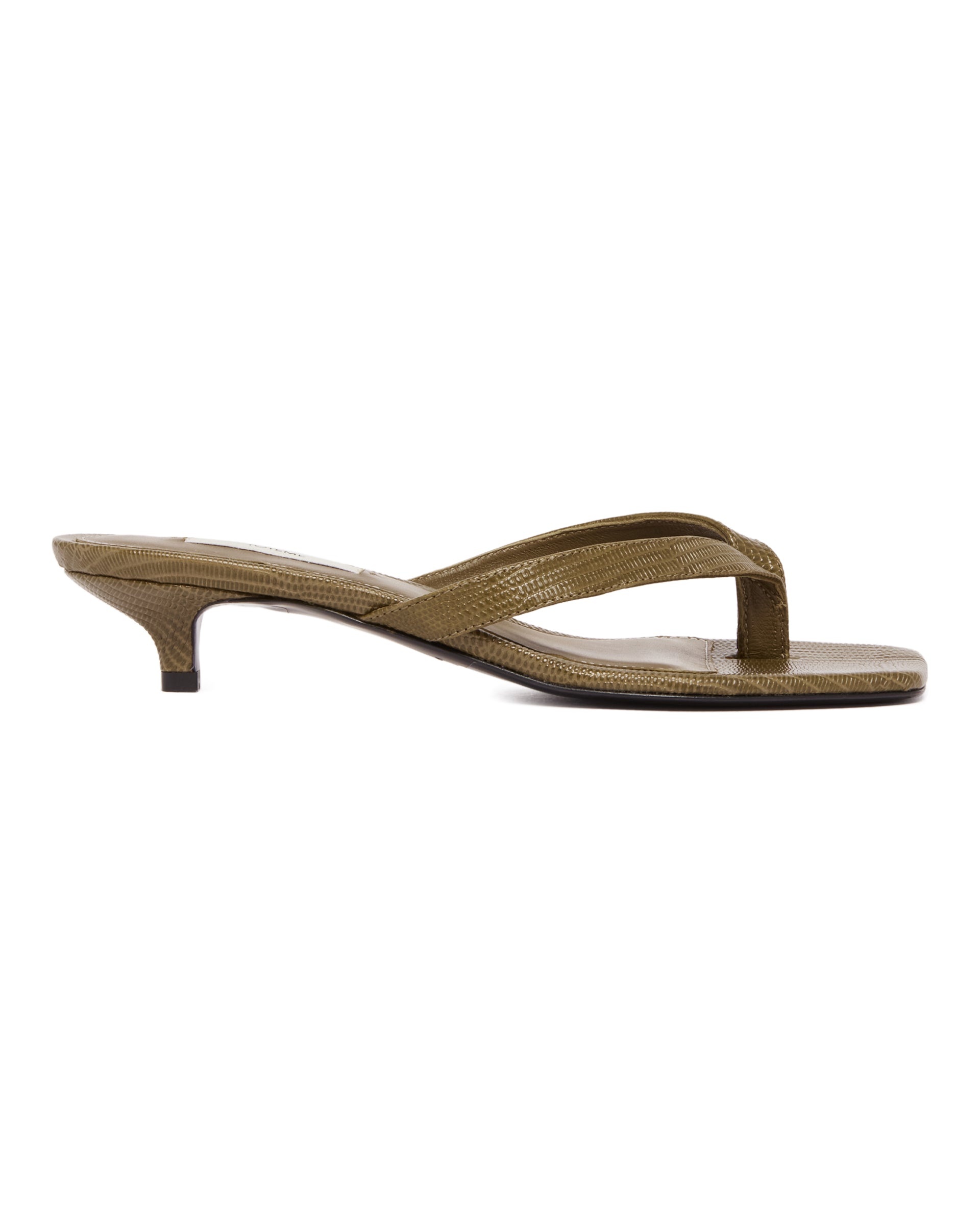 Green Leather Heeled Sandals - 2