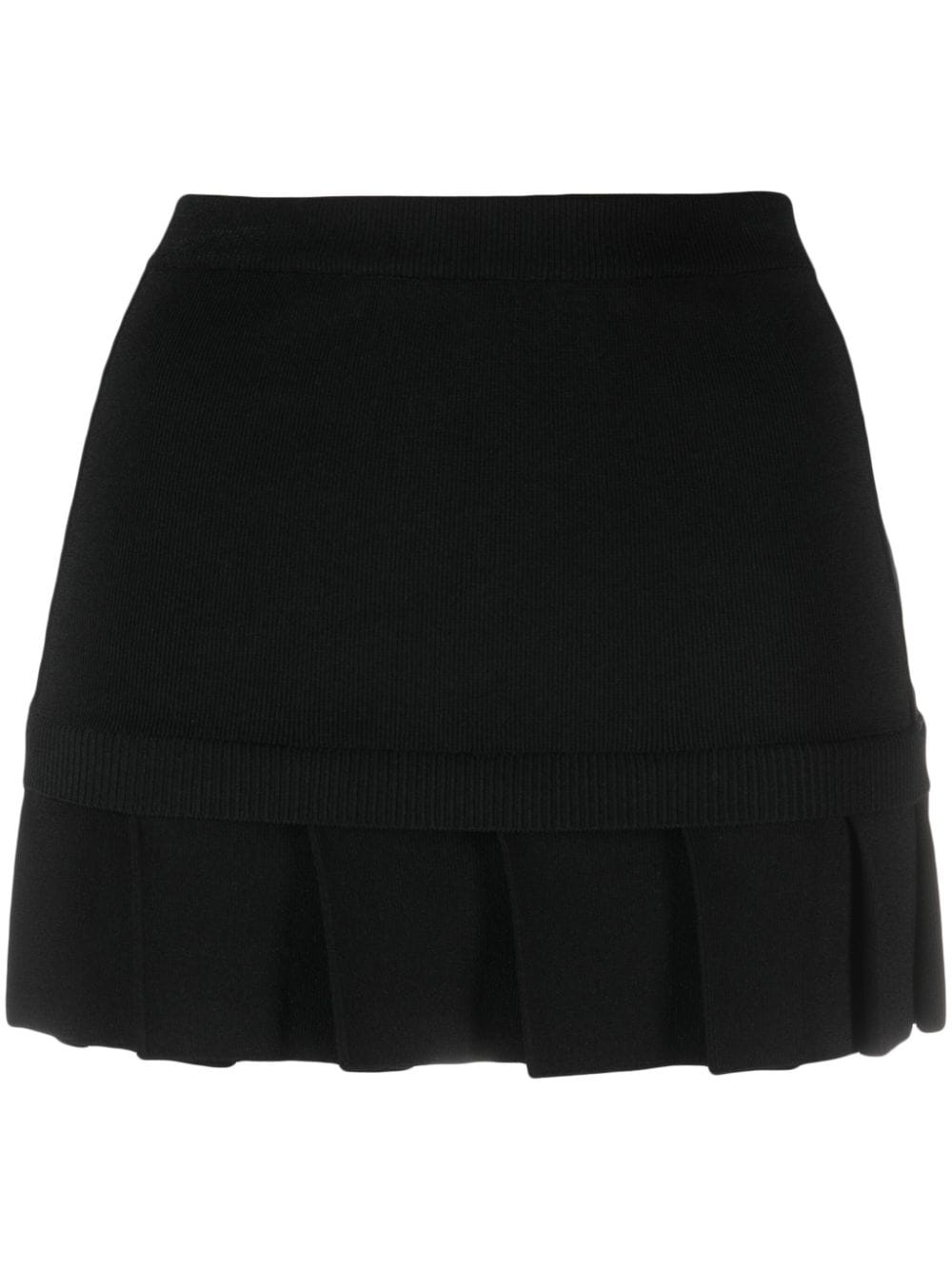 pleated-hem knitted miniskirt - 1