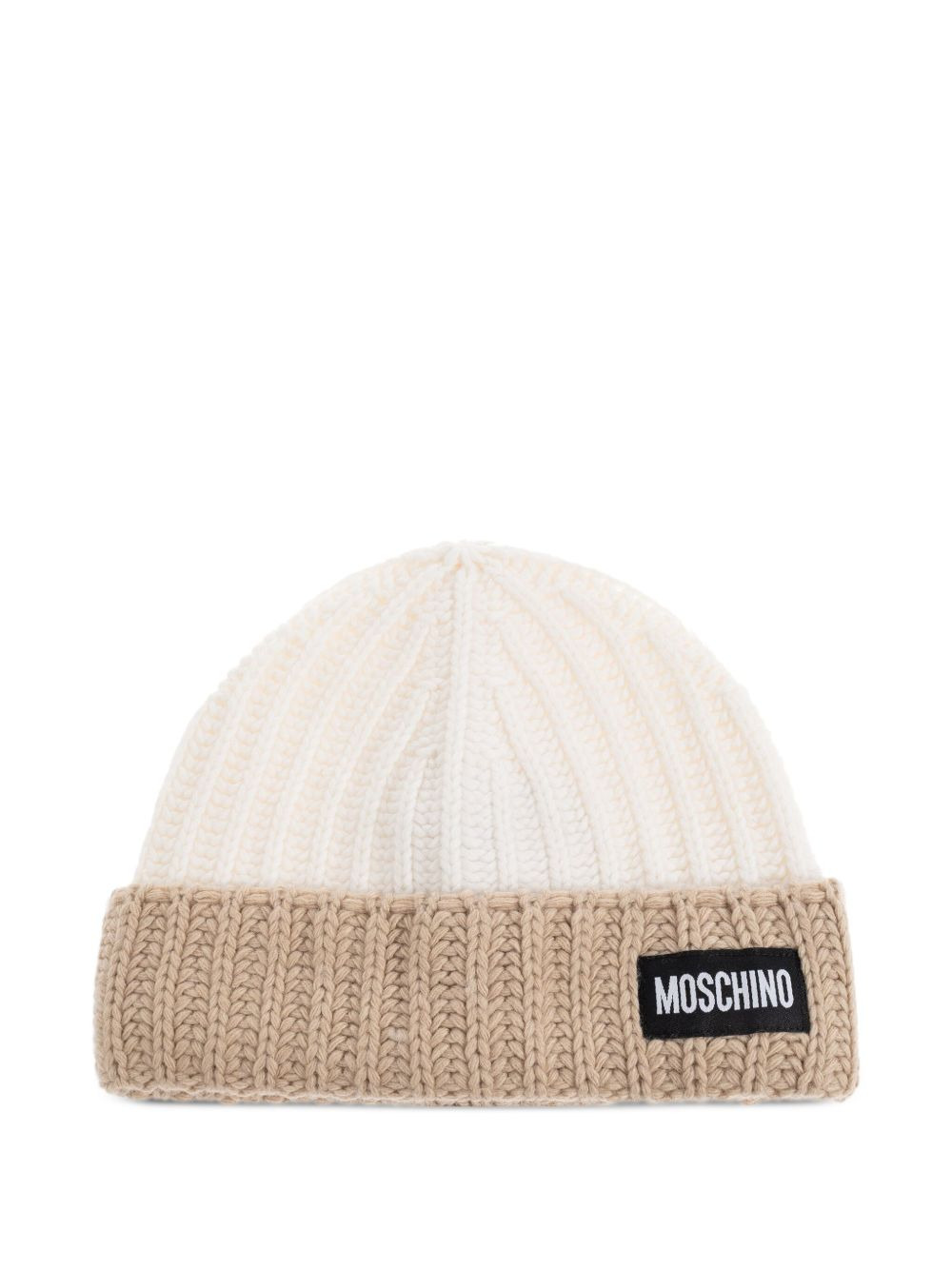 ribbed logo-patch beanie - 1