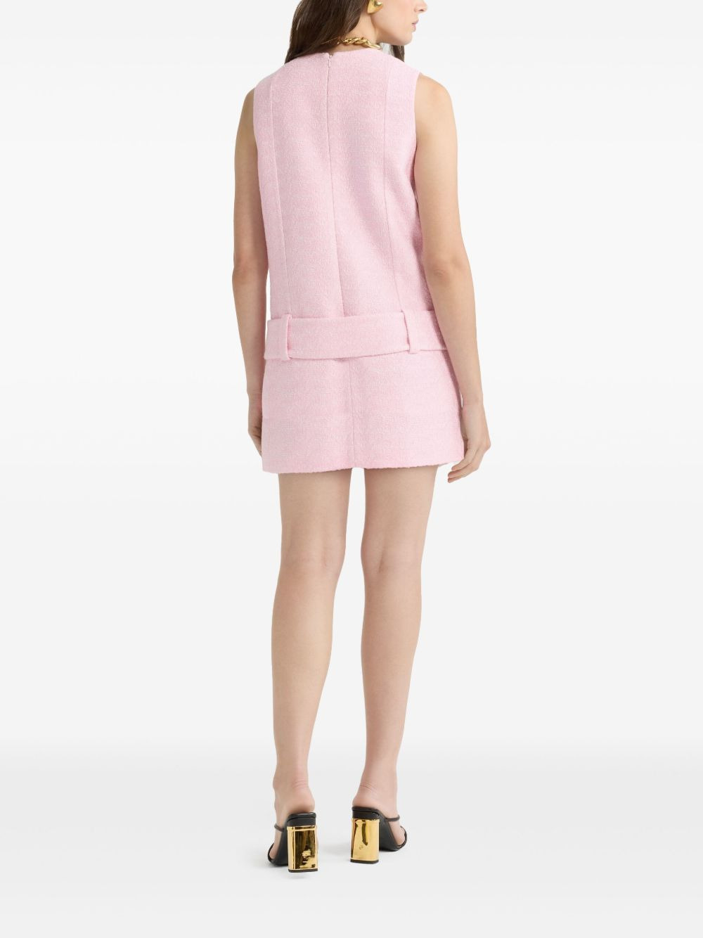 belted tweed mini dress - 3