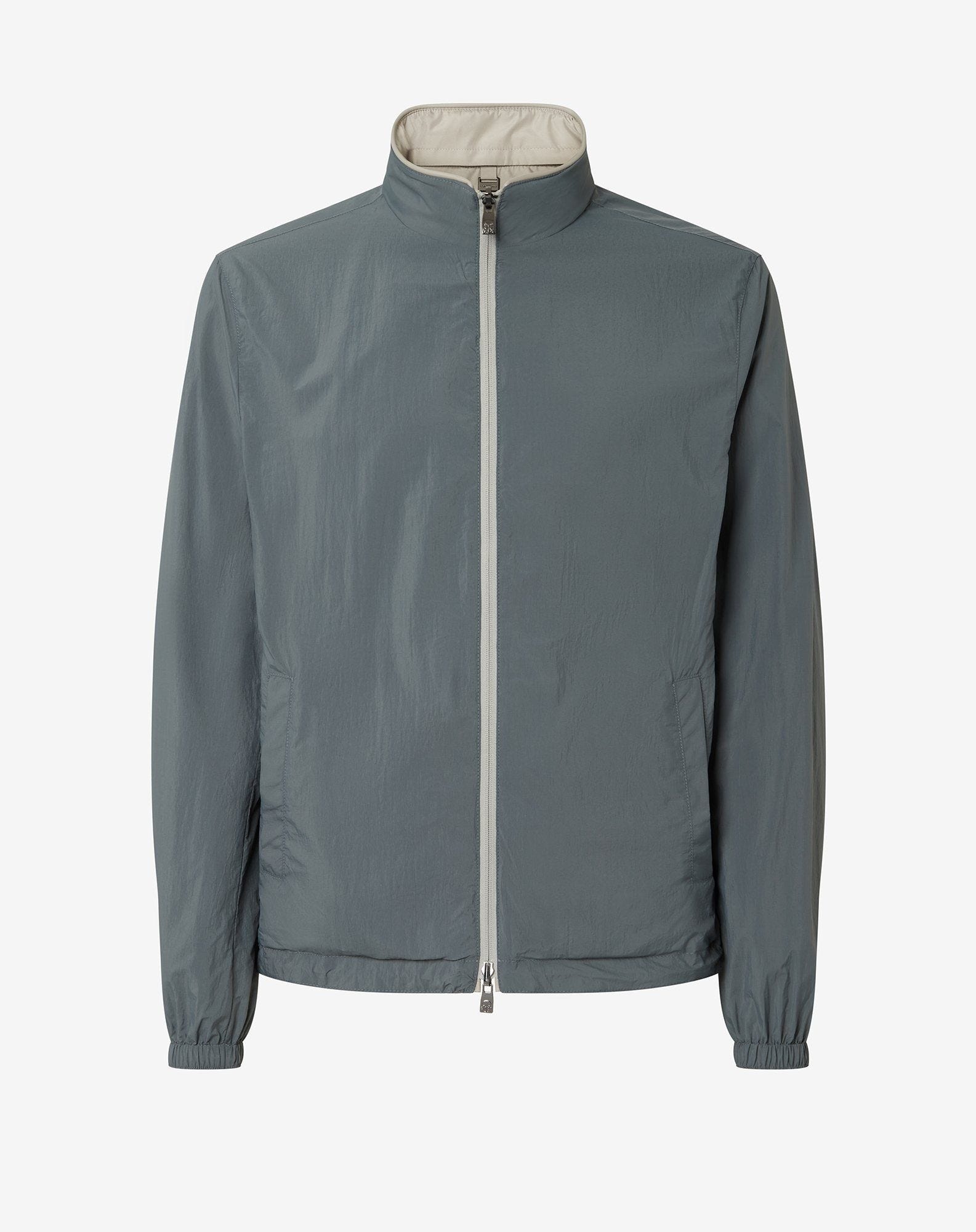 Reversible grey technical poplin jacket - 6