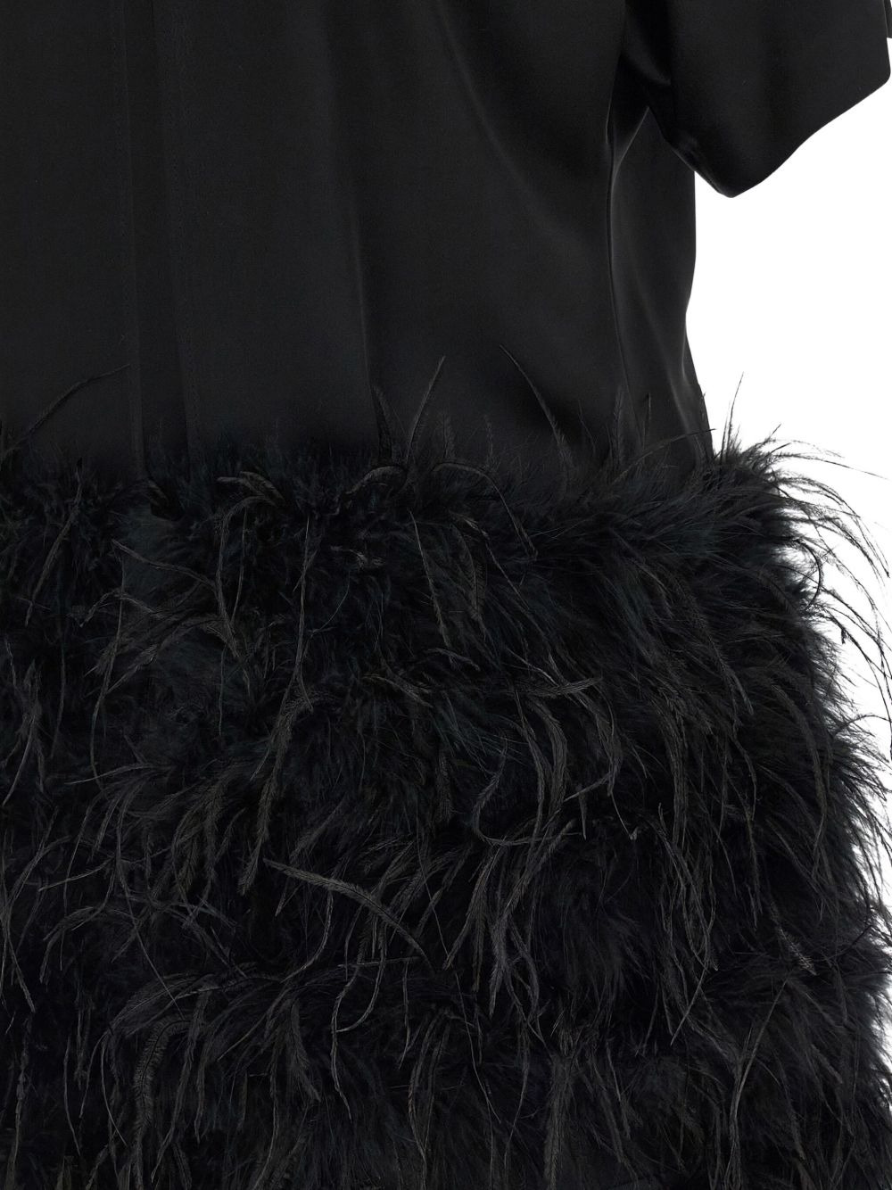 feather-trimmed dress - 3