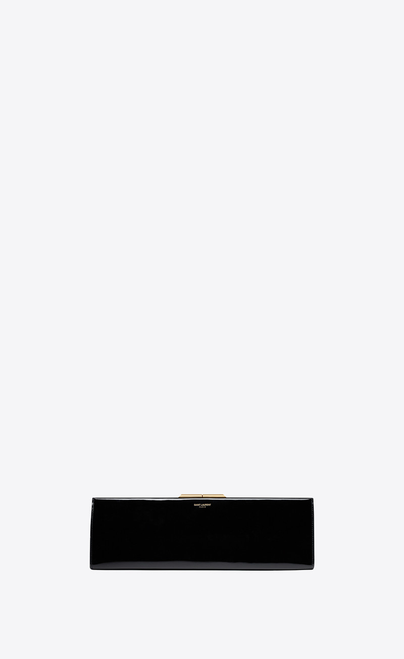 midnight large clutch in patent leather 1