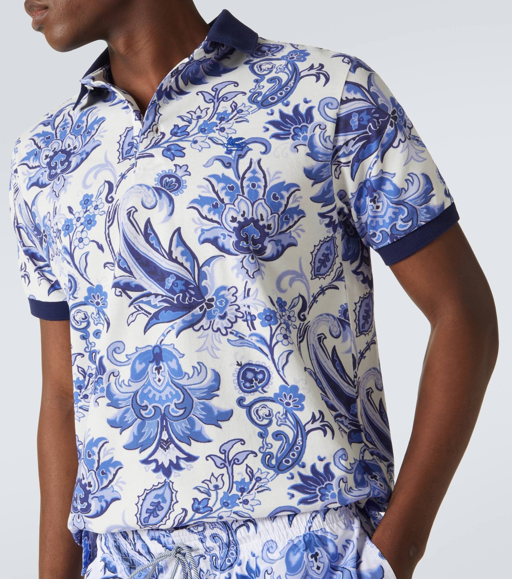 Printed cotton polo shirt - 5