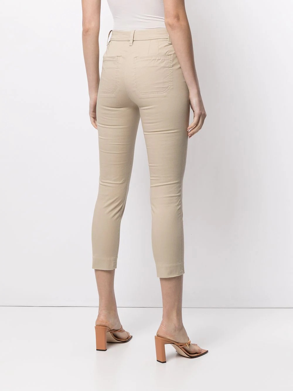 cropped stretch-cotton trousers - 4