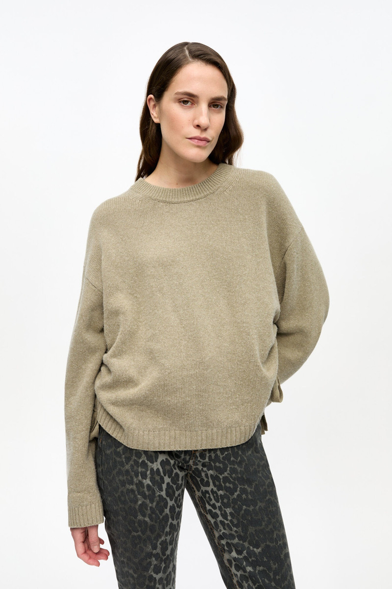 GANNI BROWN FUTURE WOOL MIX OVERSIZED SWEATER outlook
