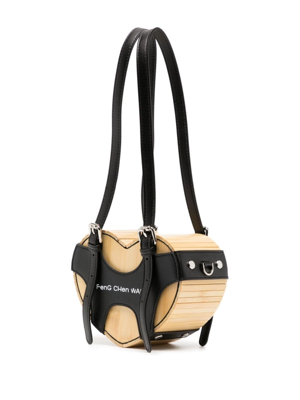 logo-embroidered heart bamboo bag - 3