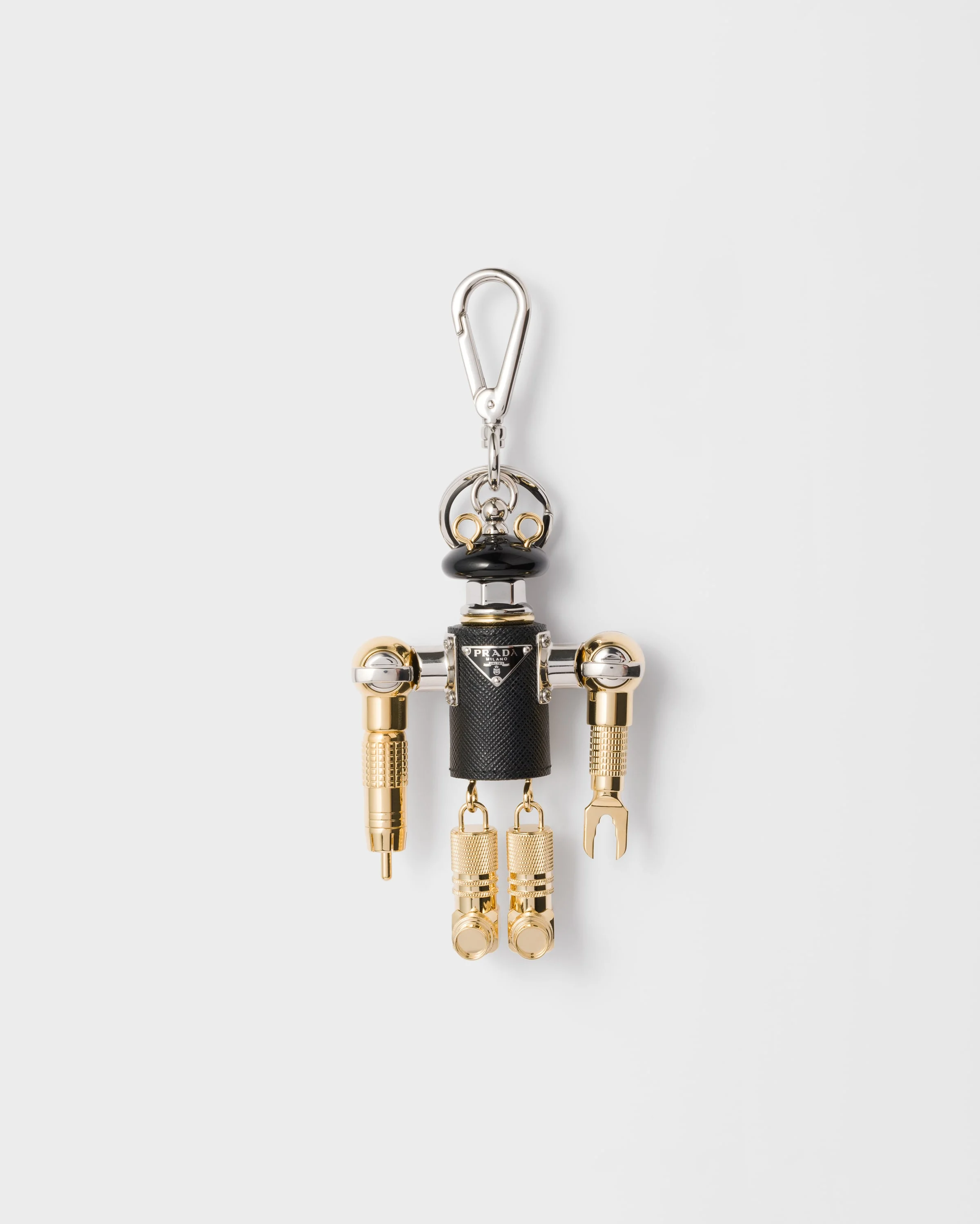Robot Saffiano leather key ring charm - 1