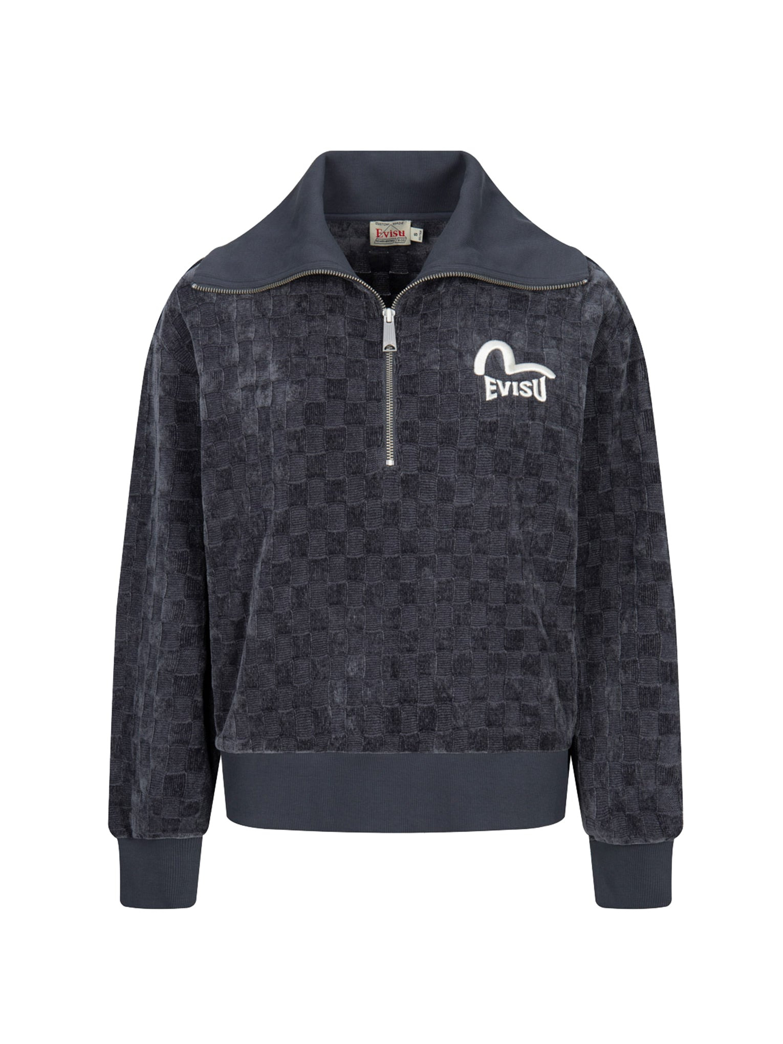 SEAGULL AND LOGO EMBROIDERY HALF-ZIP CROPPED SWEATSHIRT - 13