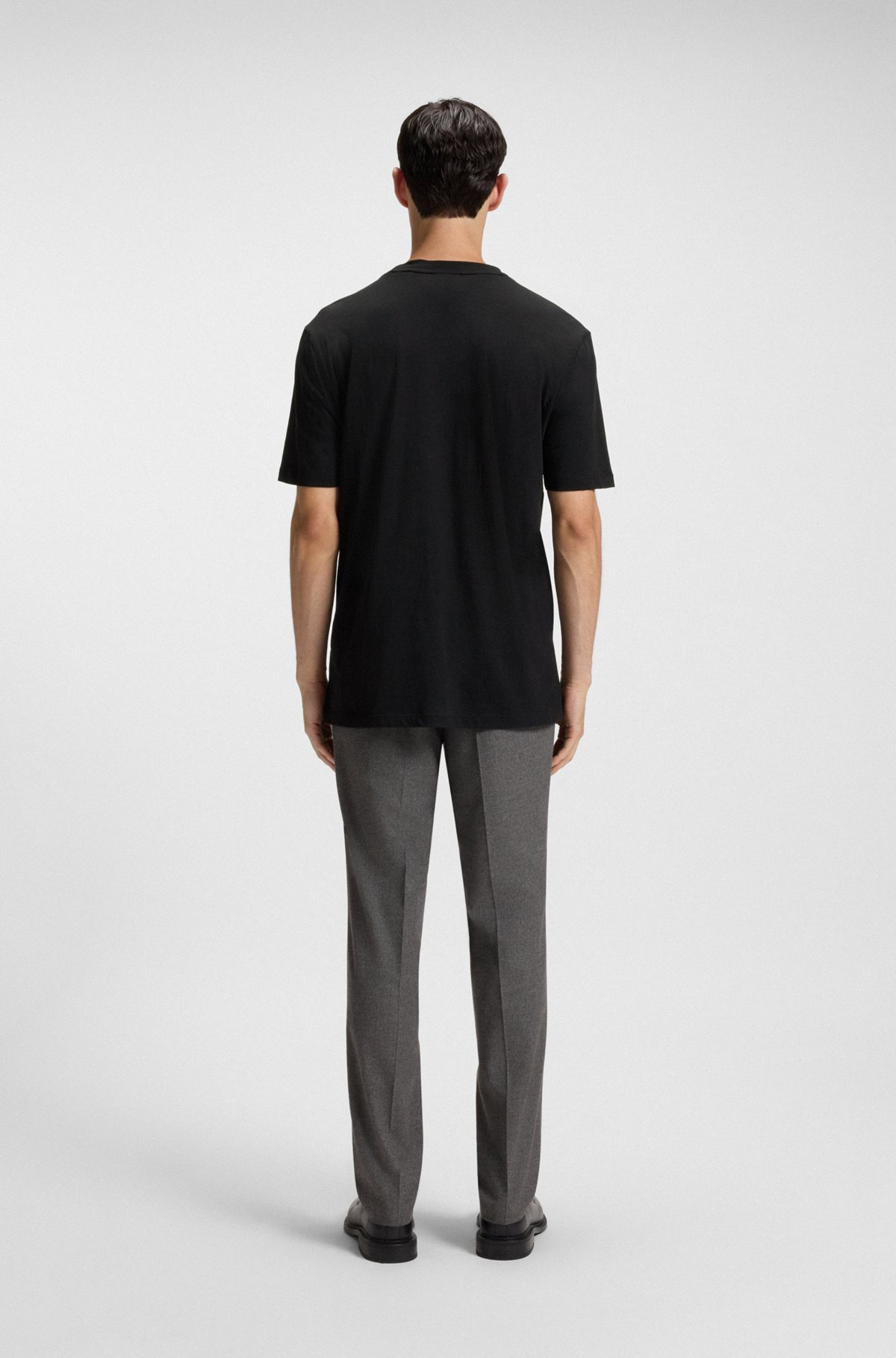 COTTON-JERSEY T-SHIRT WITH CURVED-LOGO PRINT - 5