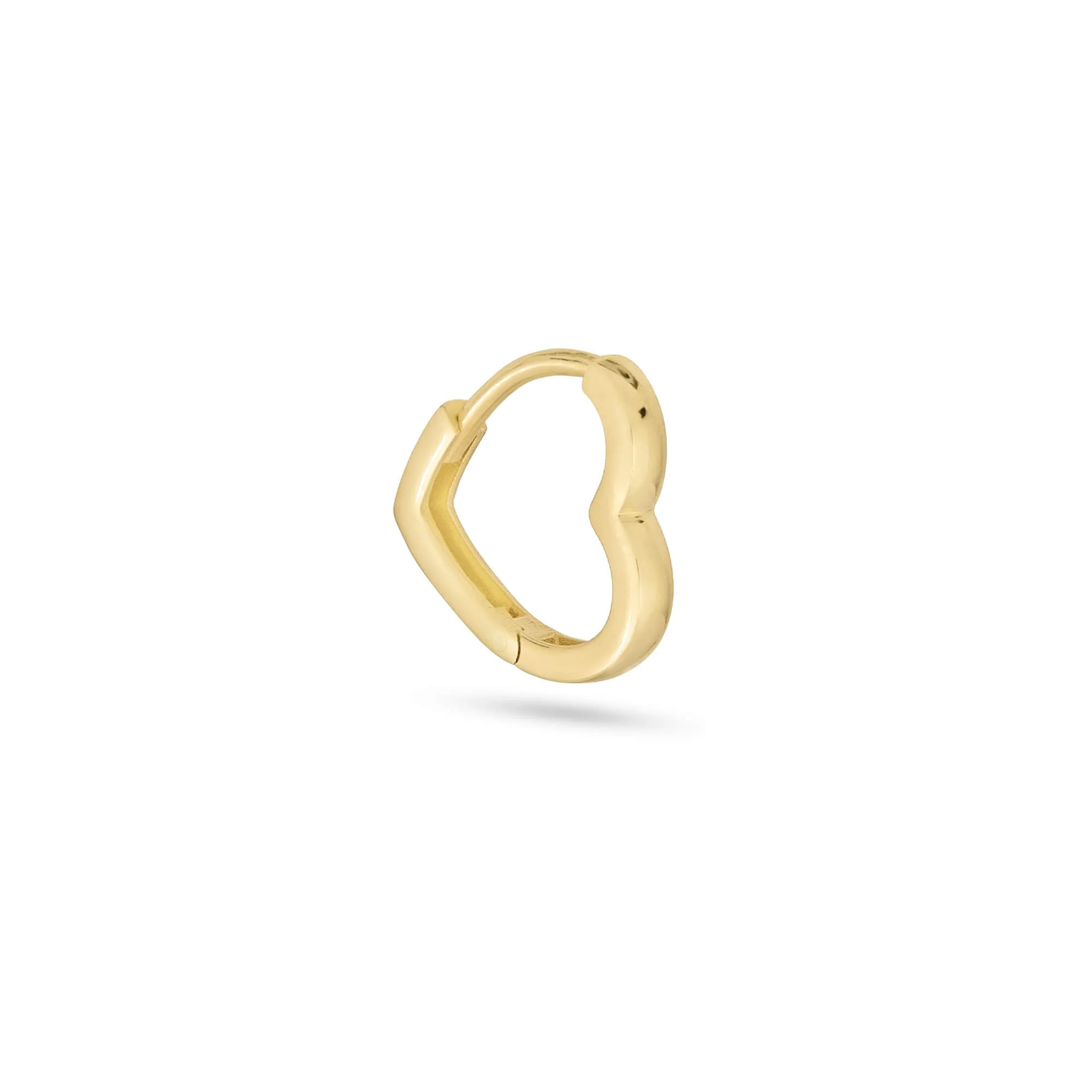 Gold Heart Huggie Single Earring - 1