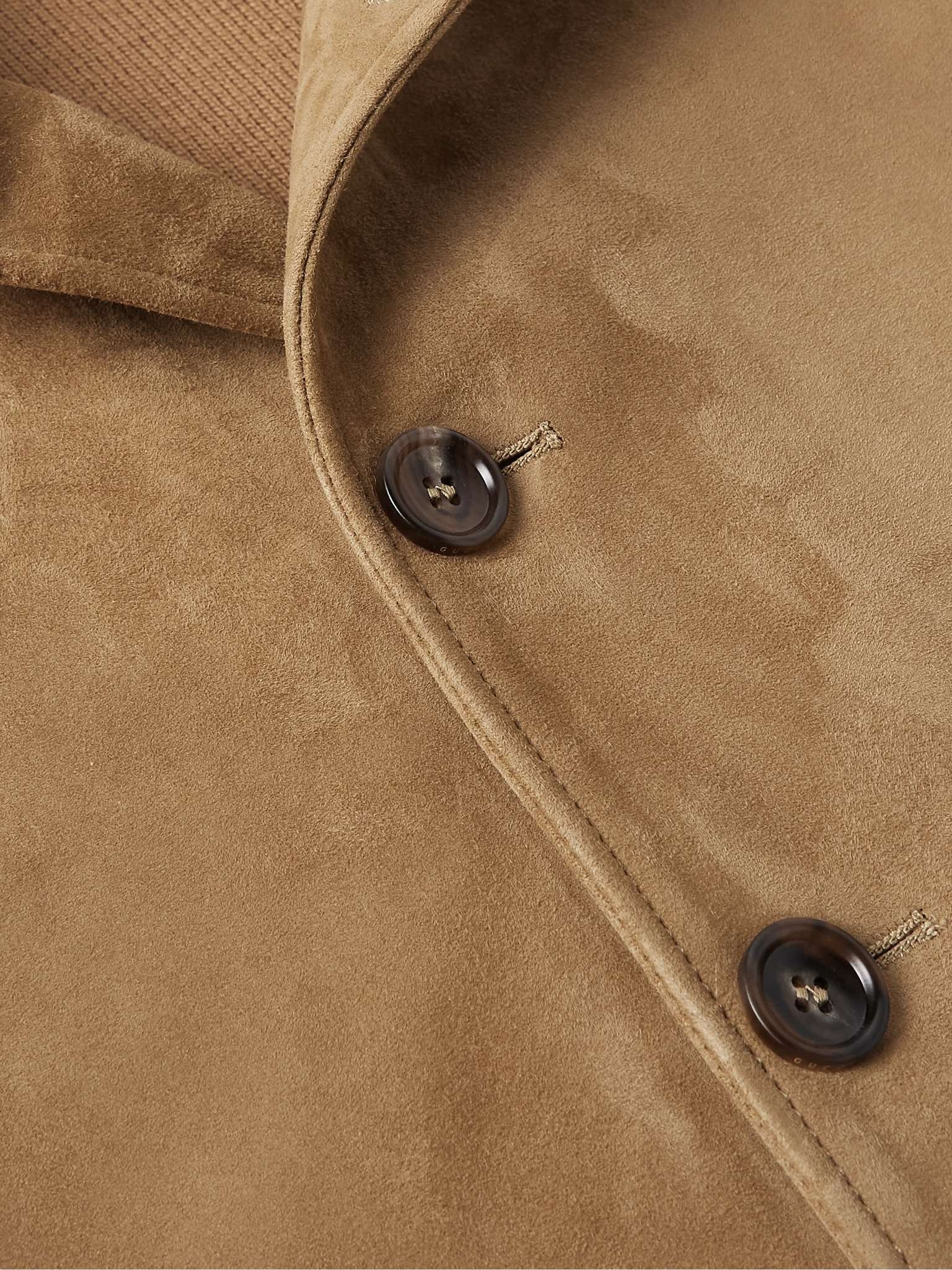 Webbing-Trimmed Suede and Wool Jacket - 5