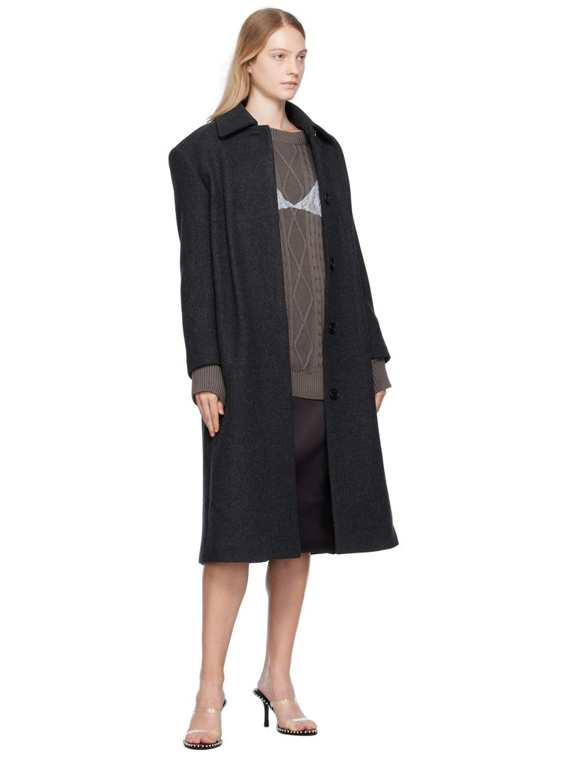 We11done Black Padded Midi Skirt outlook