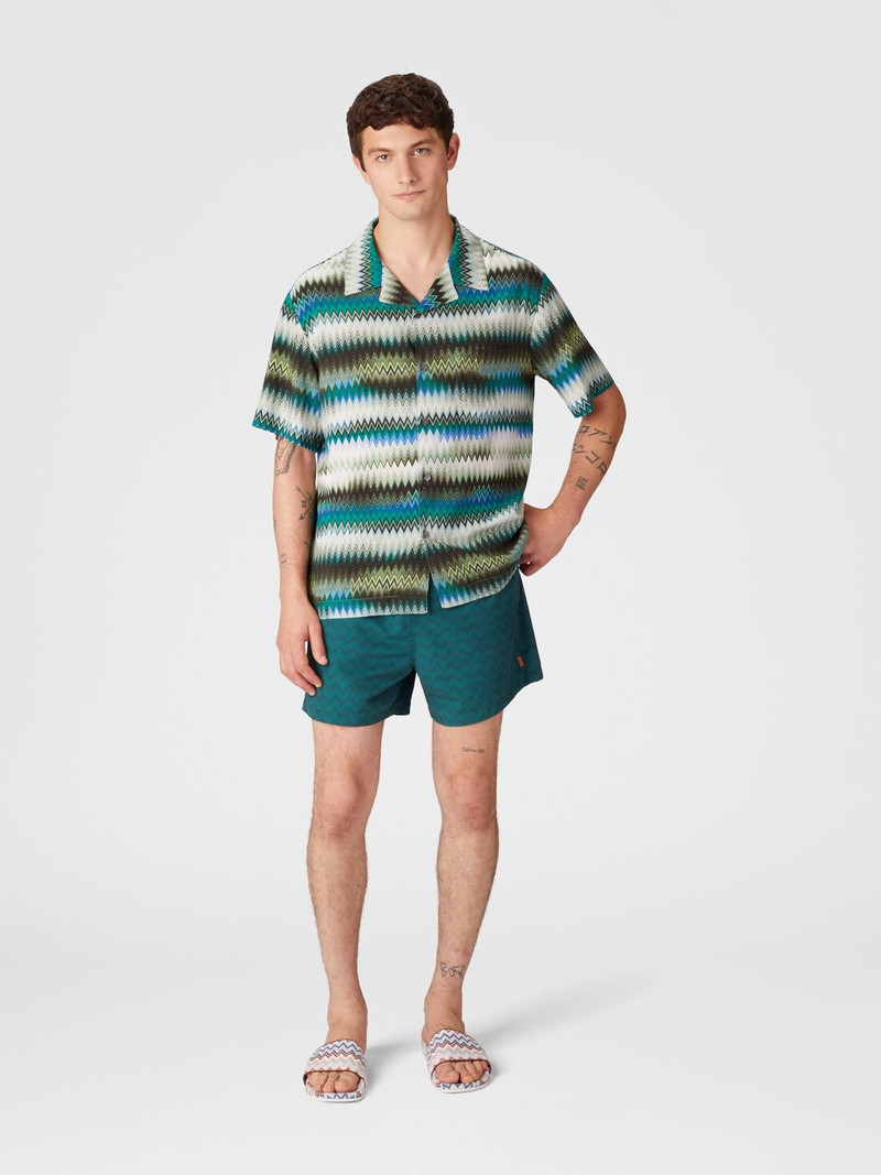 Missoni Bowling shirt with gradient micro zig zag print and breast pocket outlook