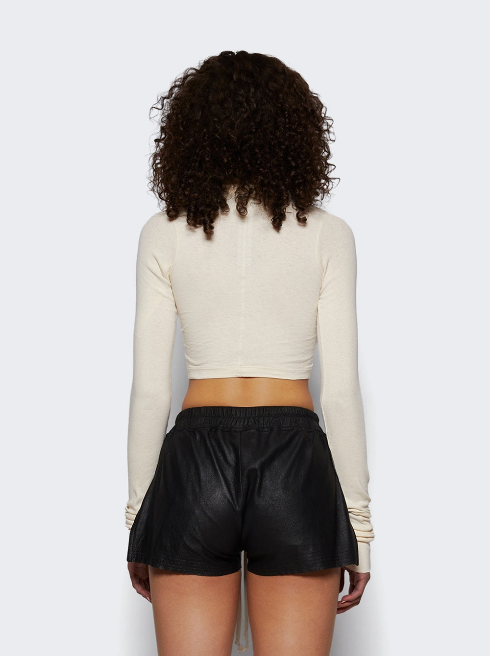 Cropped Long Sleeve Top Natural - 4