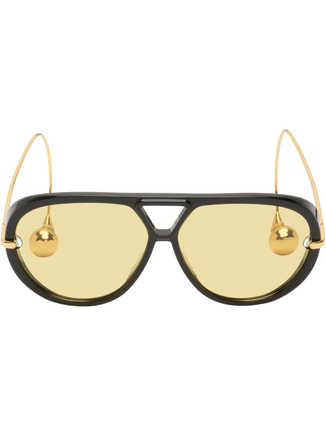 Black & Gold Drop Aviator Sunglasses - 1