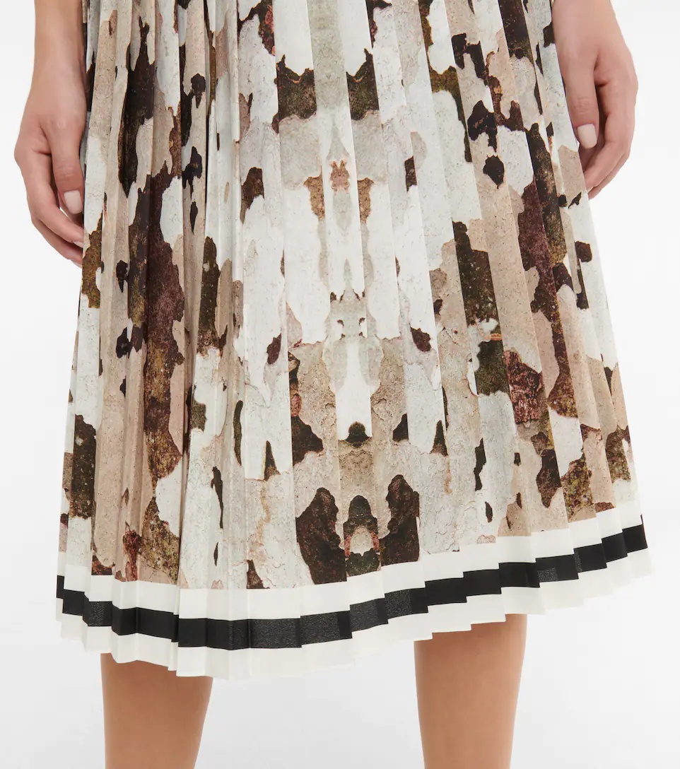 Printed pleated midi skirt - 5