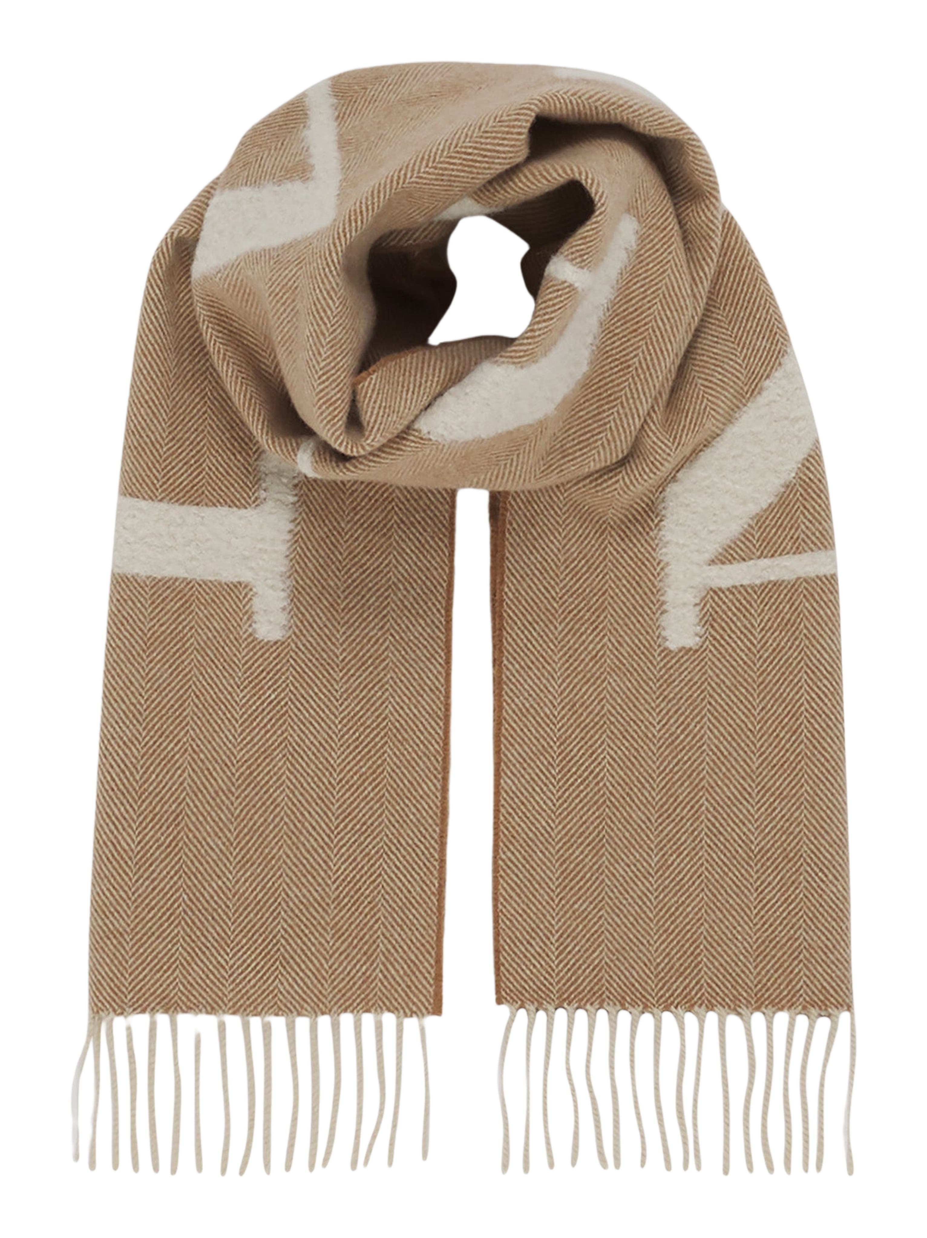 Lanvin Signature Fringed Wool Scarf in Mastic-Ecru at Nordstrom - 2