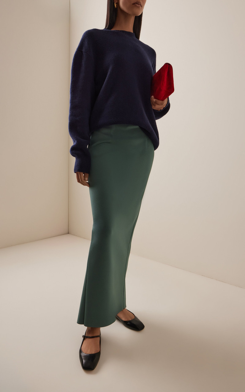 HIGH SPORT Lawton Knit Maxi Skirt green outlook