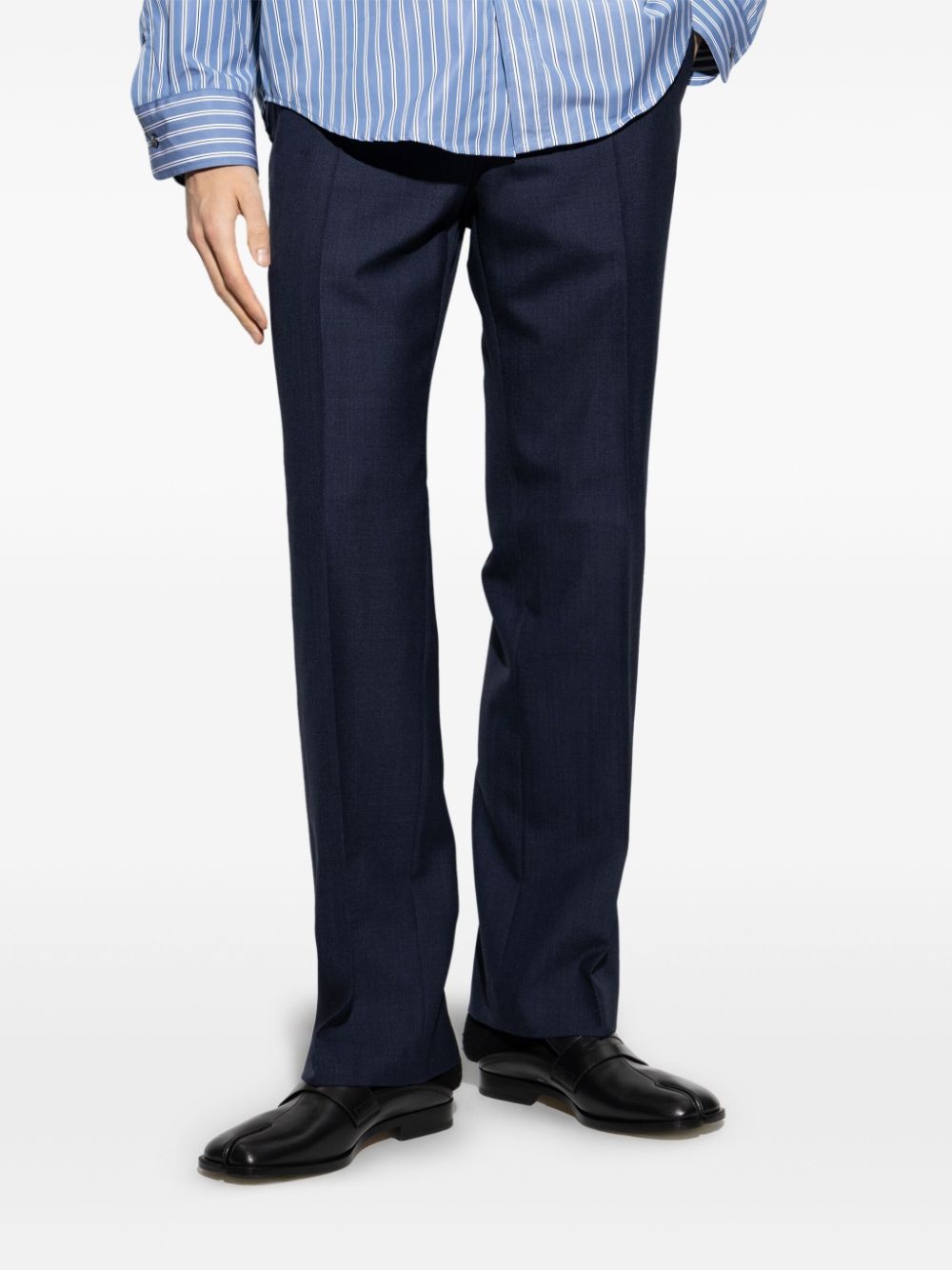 pressed-crease tapered trousers - 3
