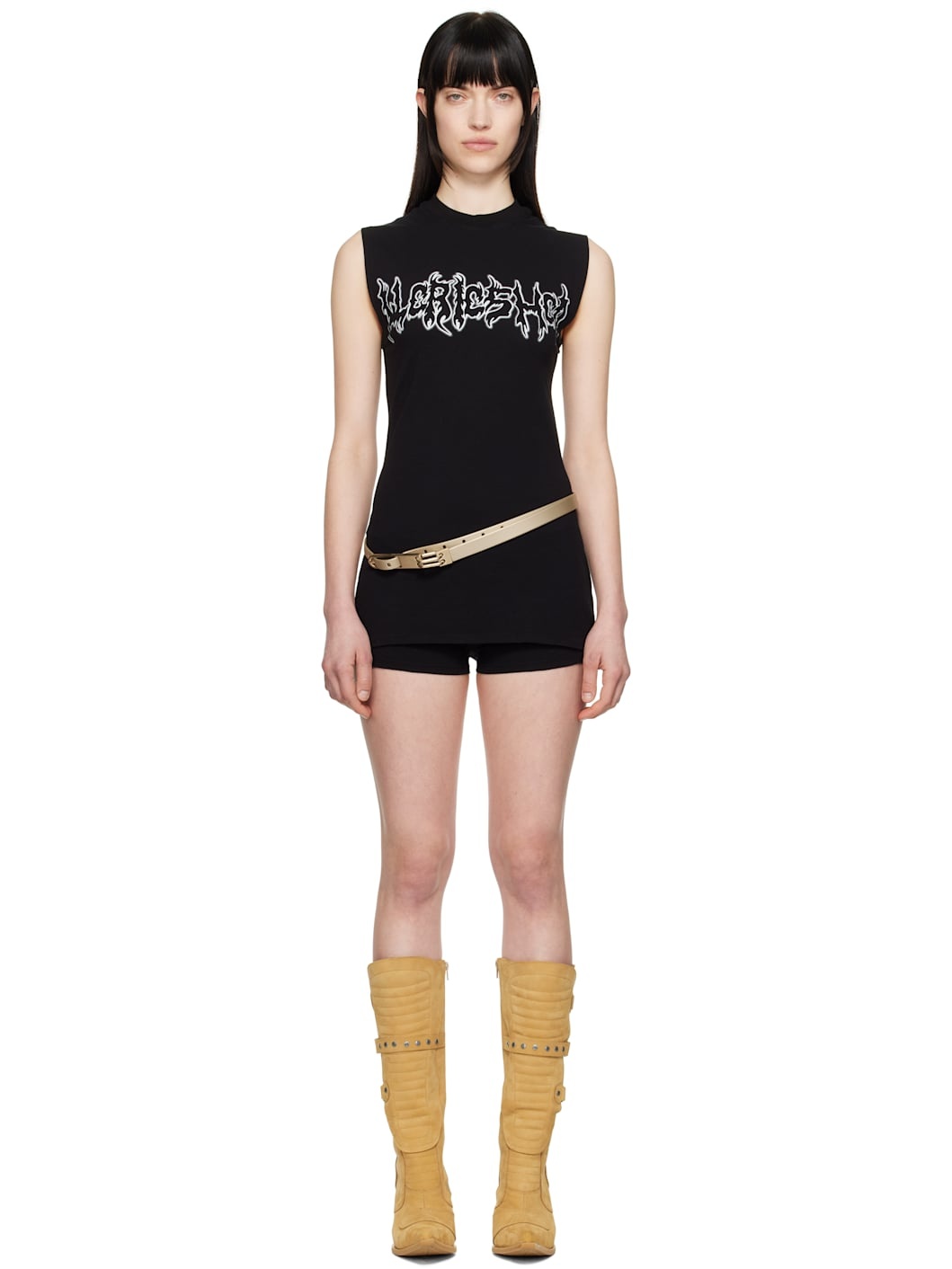 Black Super Bad Jersey Minidress - 1