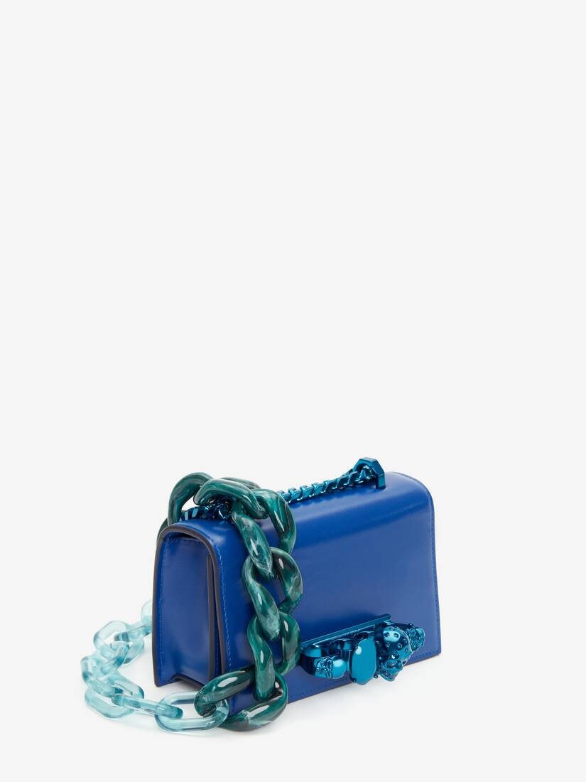 Women's Mini Jewelled Satchel in Royal Blue - 2