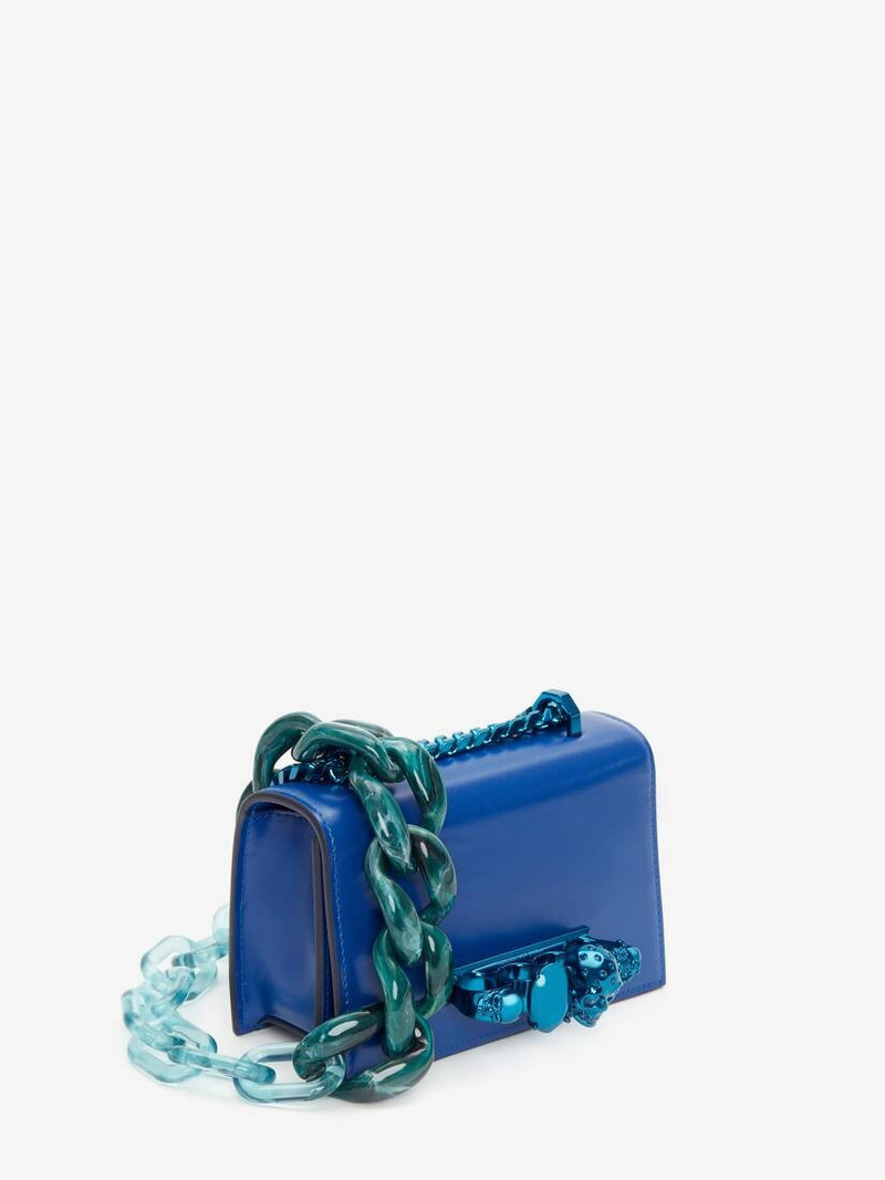 Women's Mini Jewelled Satchel in Royal Blue 2
