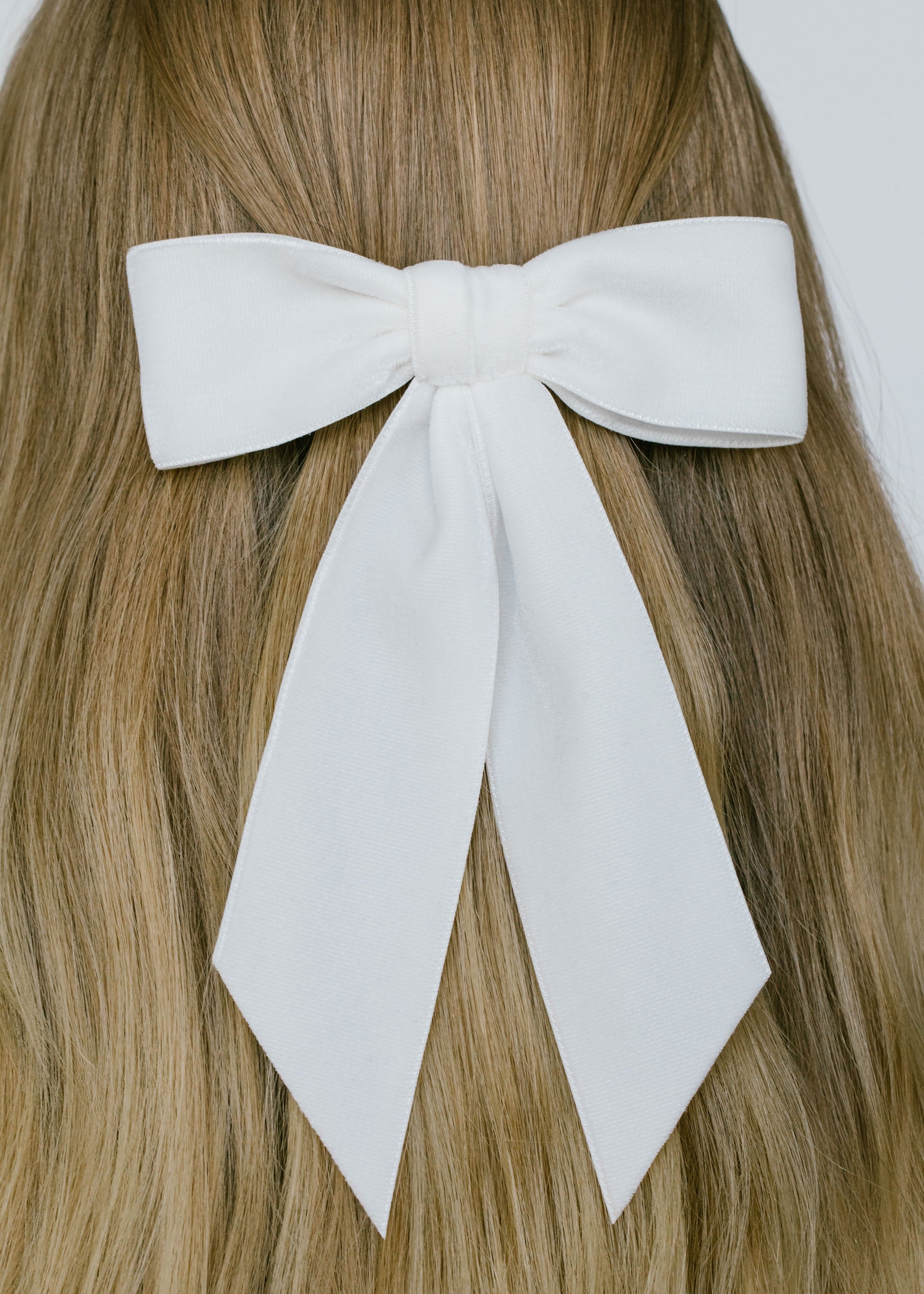 Wide Velvet Bow Barrette - 2