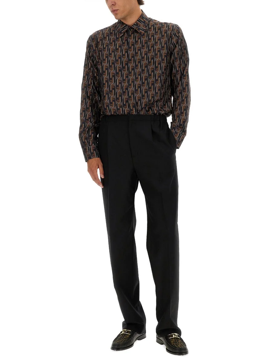 Fendi Men Printed Silk Shirt - 1
