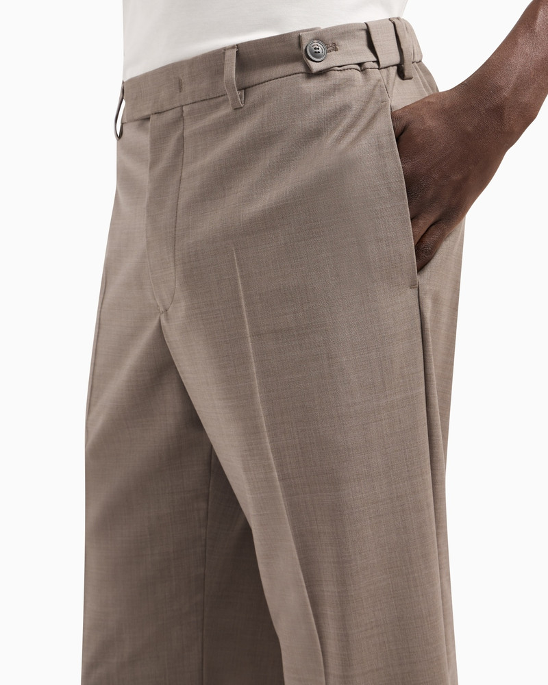 TROUSERS WITH A PLEAT IN TROPICAL LIGHT WOOL CANVAS 5