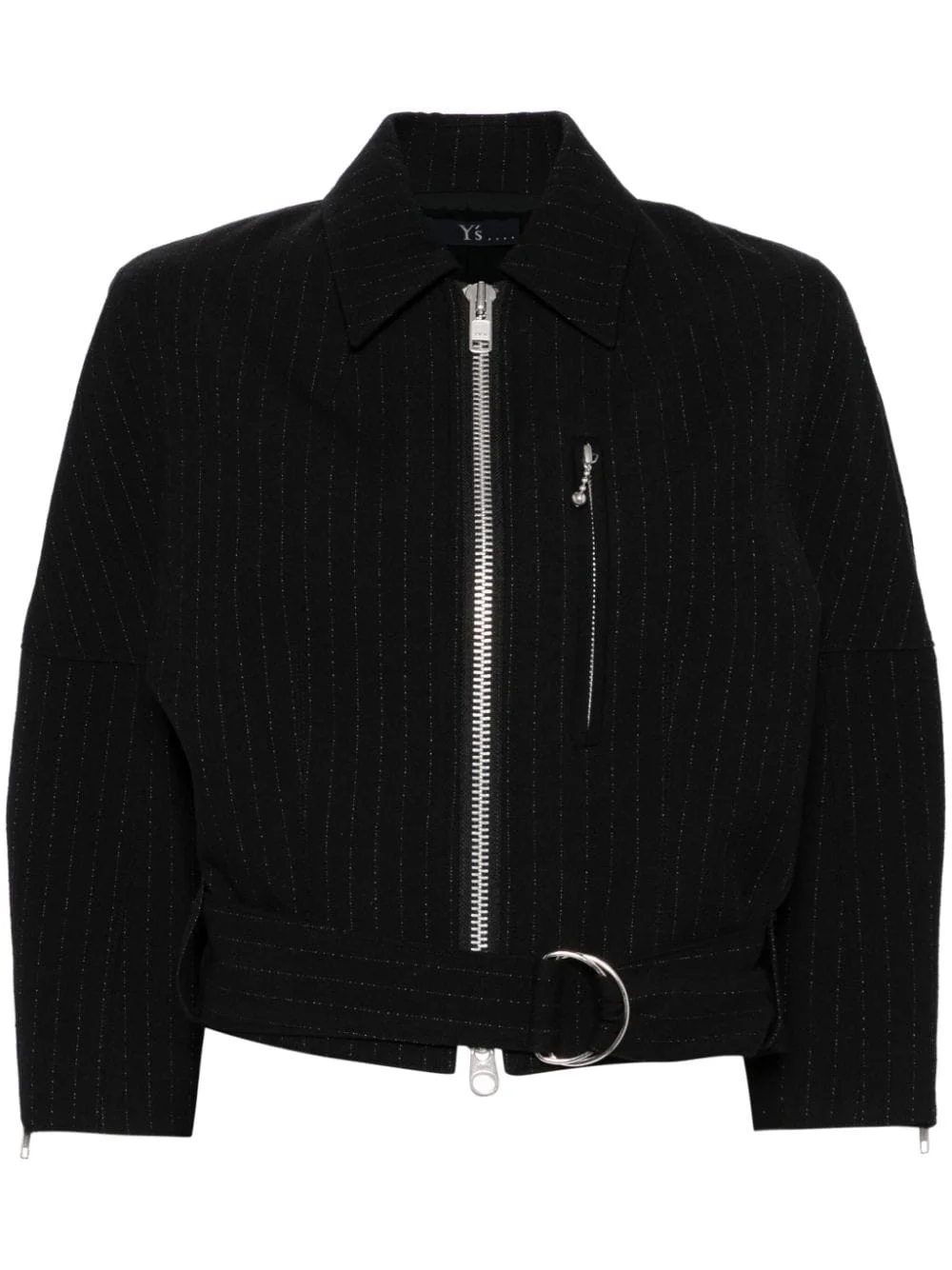 striped zip-up jacket - 1