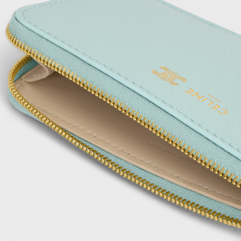 CELINE LONG ZIPPED CARD HOLDER IN GRAINED SUPPLE CALFSKIN outlook