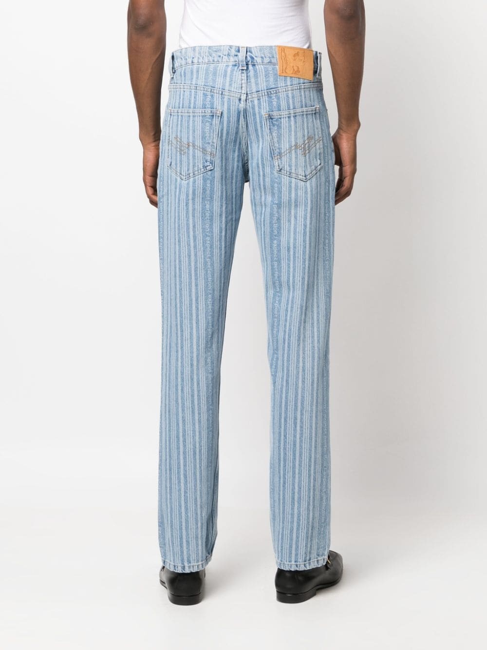 striped straight-leg jeans - 4