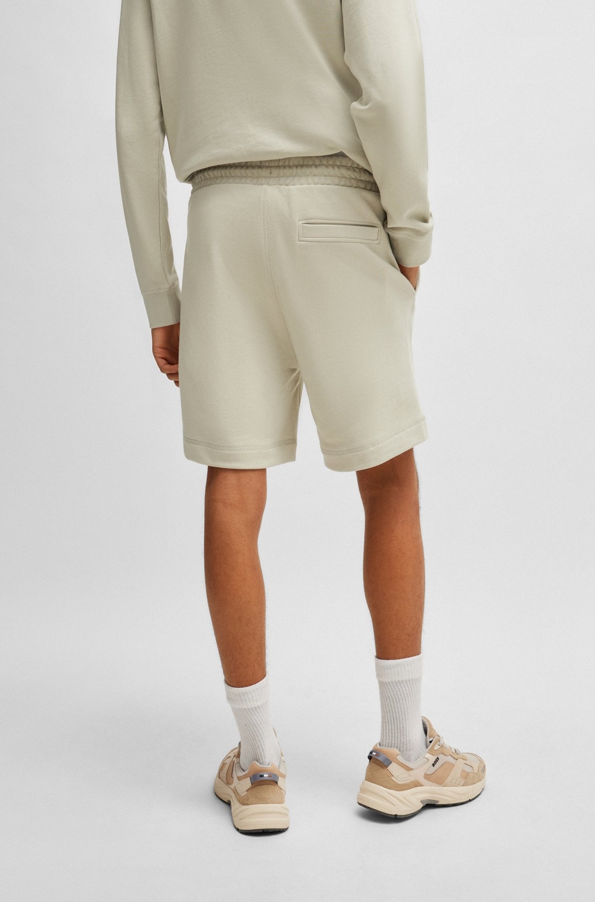 COTTON-TERRY REGULAR-FIT SHORTS WITH LOGO BADGE - 5