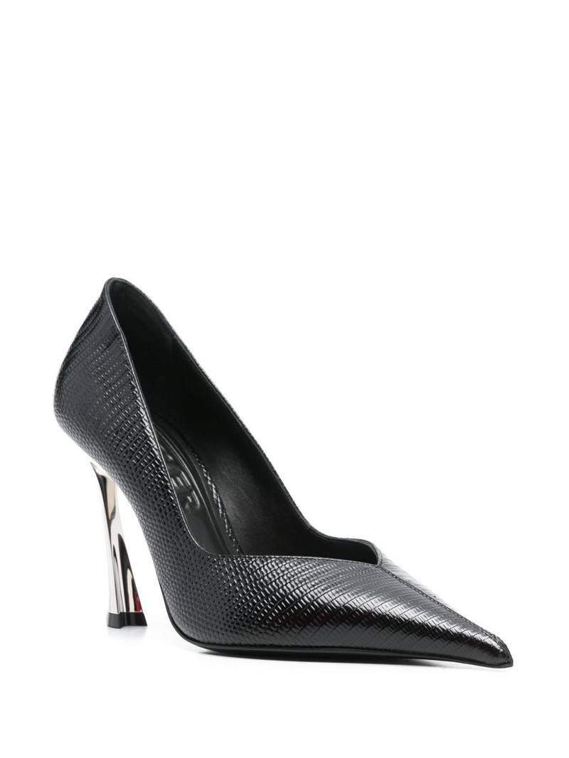 MUGLER 95mm grainy leather pumps outlook