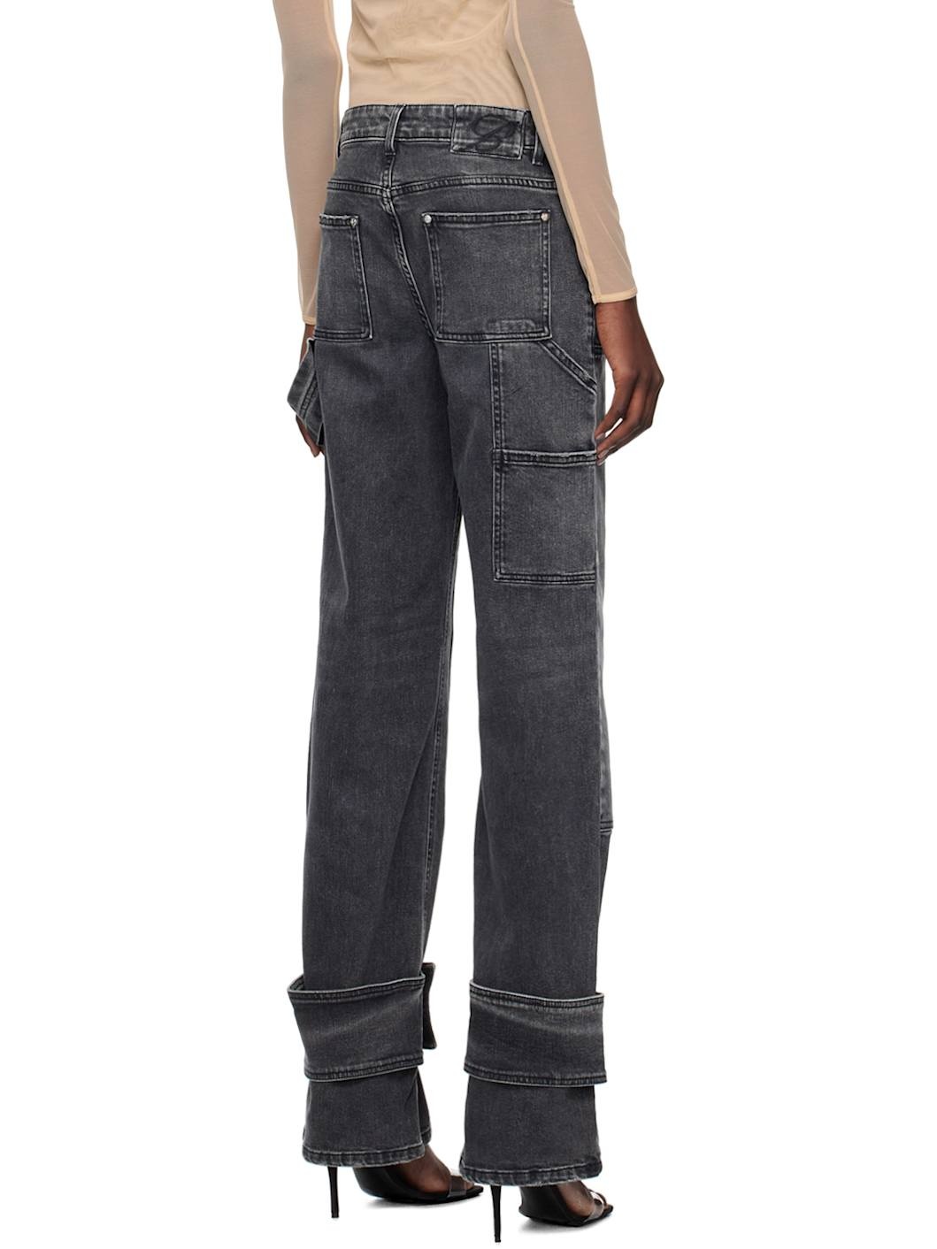 Black Boyfit Cargo Jeans - 3