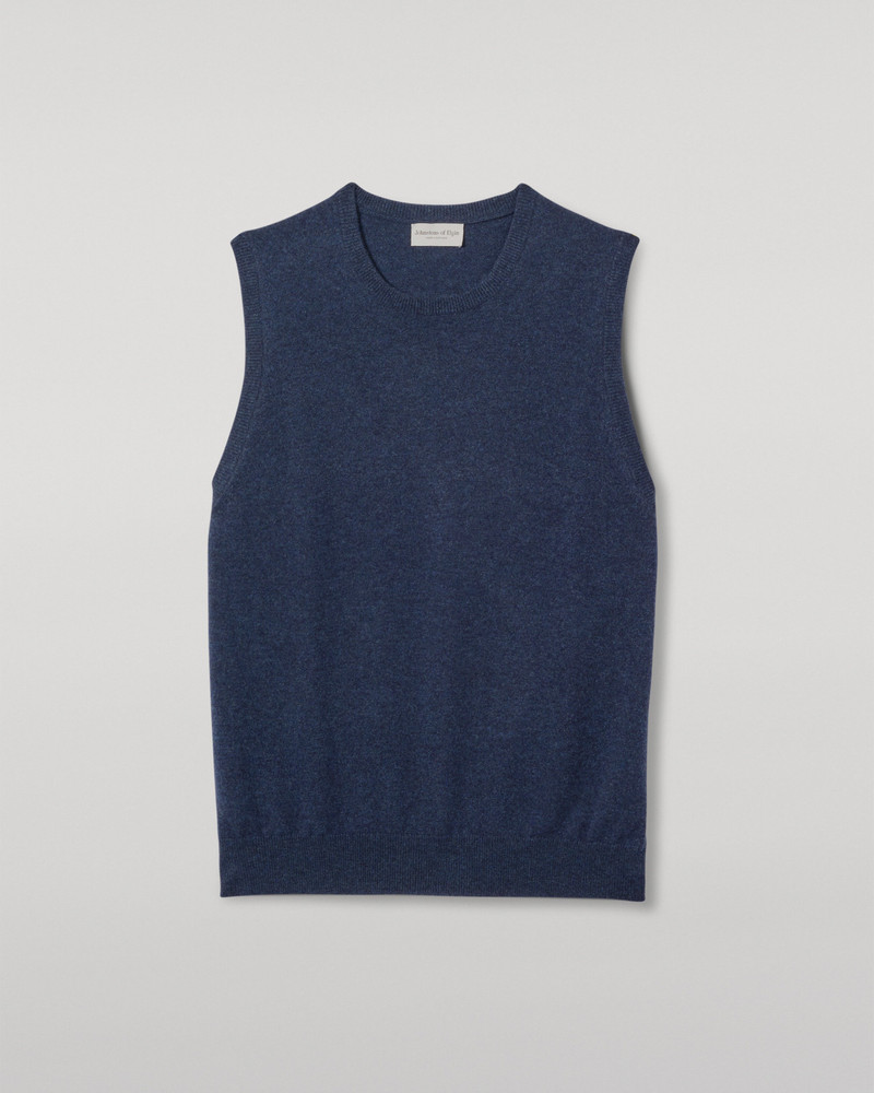 Lennox Navy Cashmere Sleeveless Tank 1